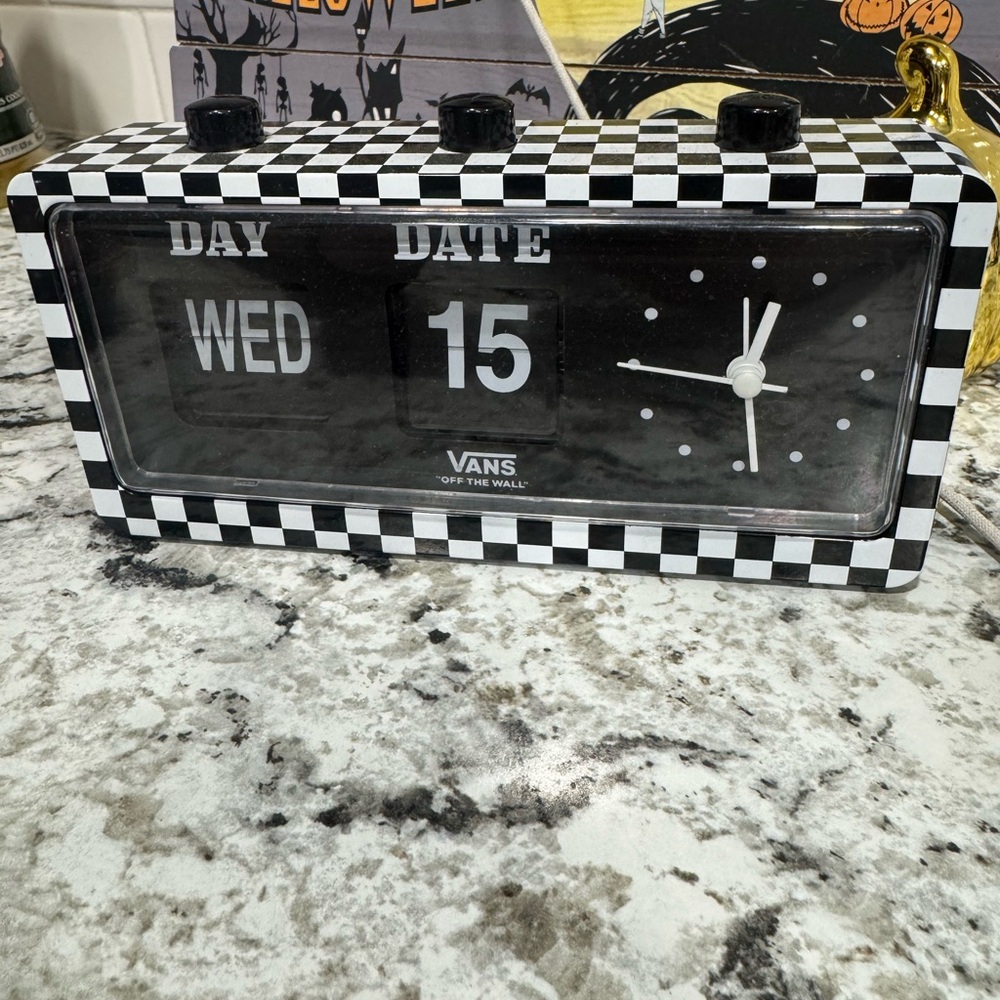 Vans Black and White Checkered Flip Clock